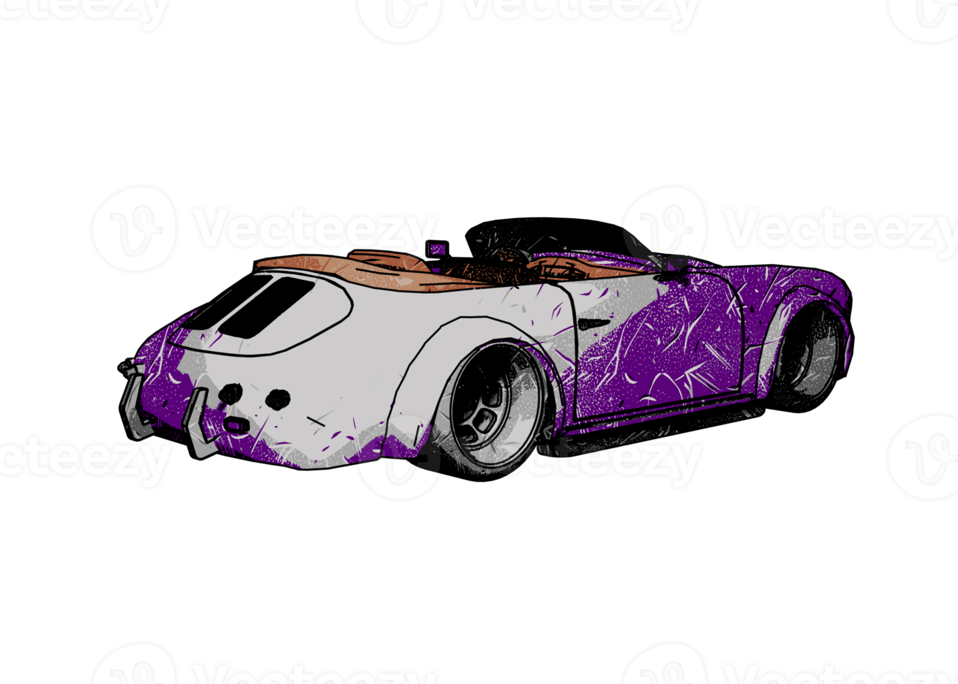 Grunge style classic car png