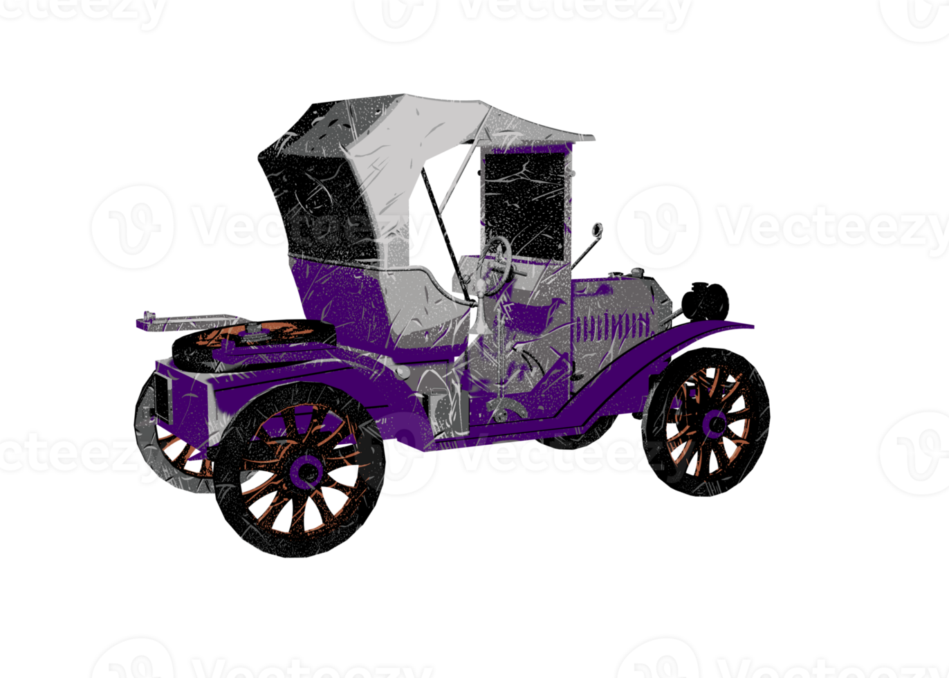 Grunge style classic car png