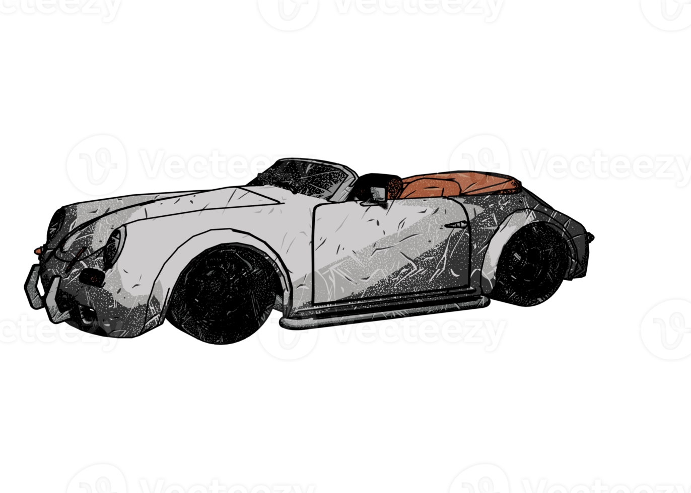 Grunge style classic car png