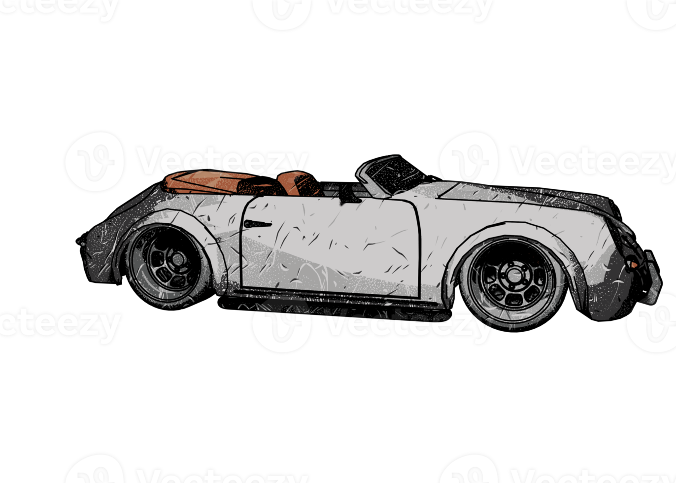 Grunge style classic car png