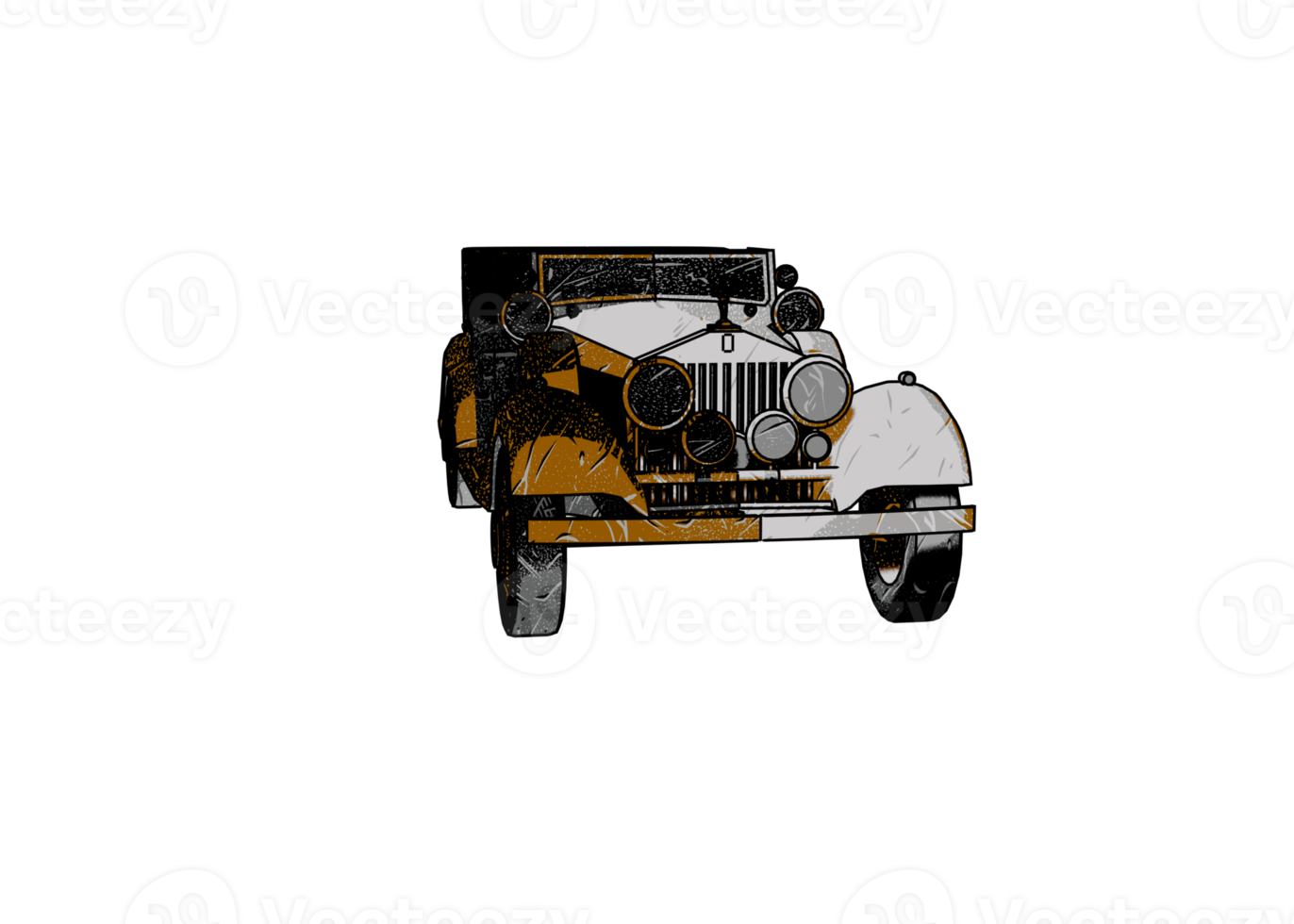 Grunge style classic car png