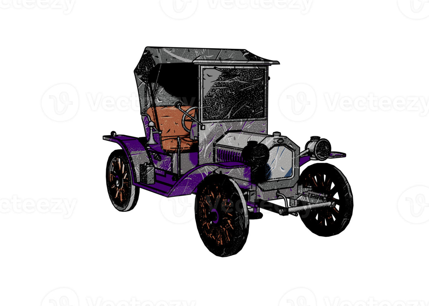 Grunge style classic car png