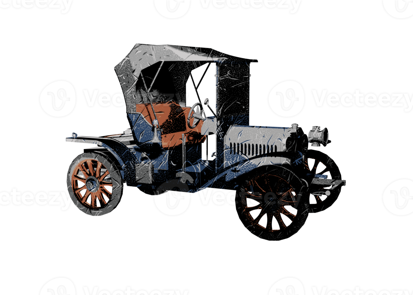 Grunge style classic car png