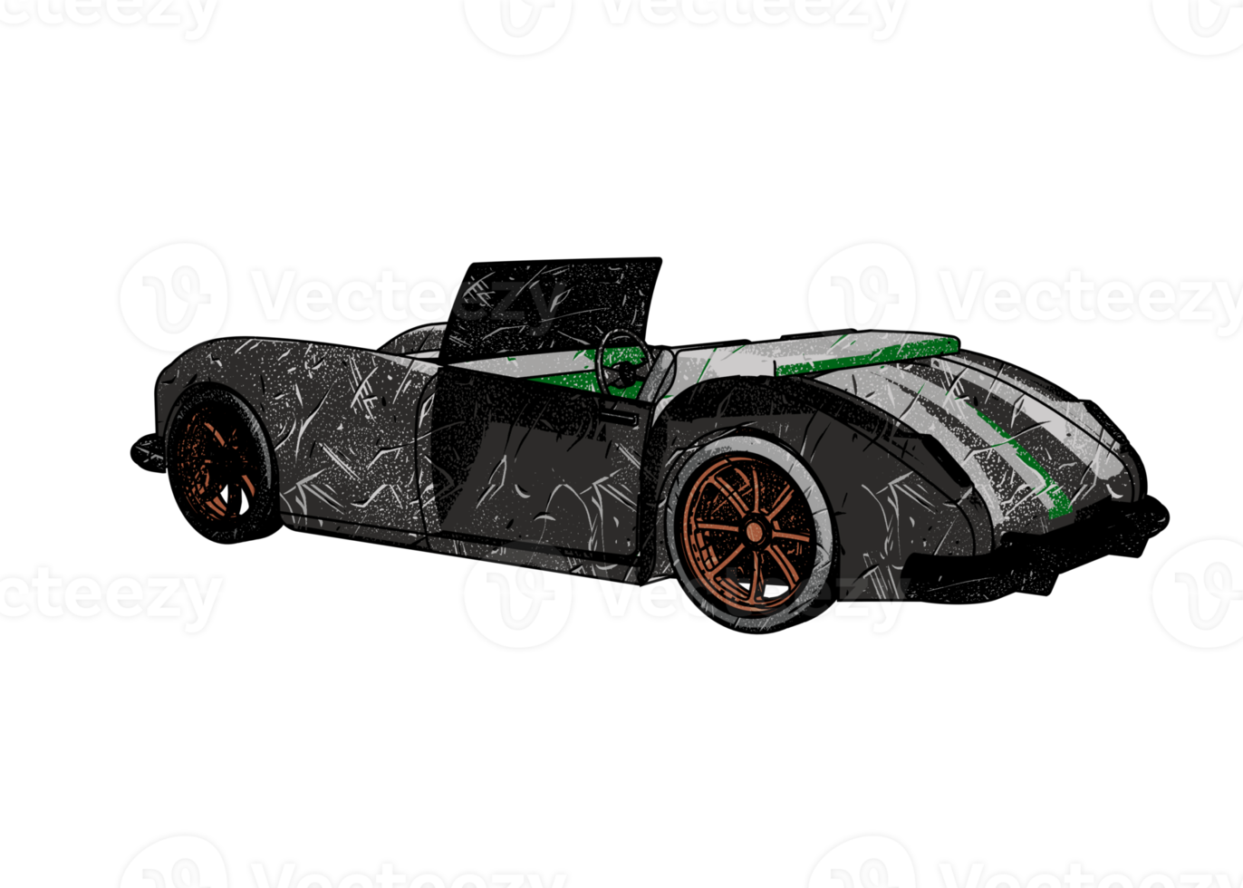 Grunge style classic car png