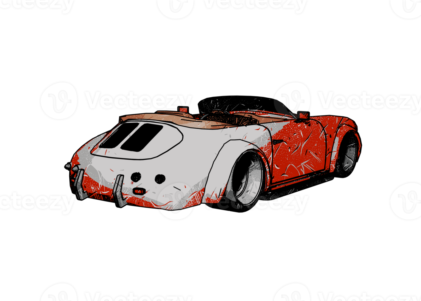 Grunge style classic car png