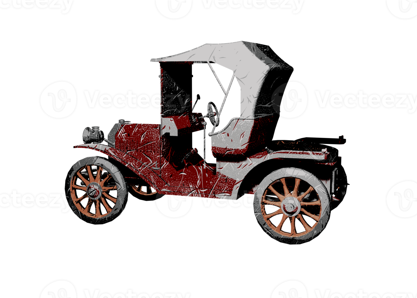 Grunge style classic car png