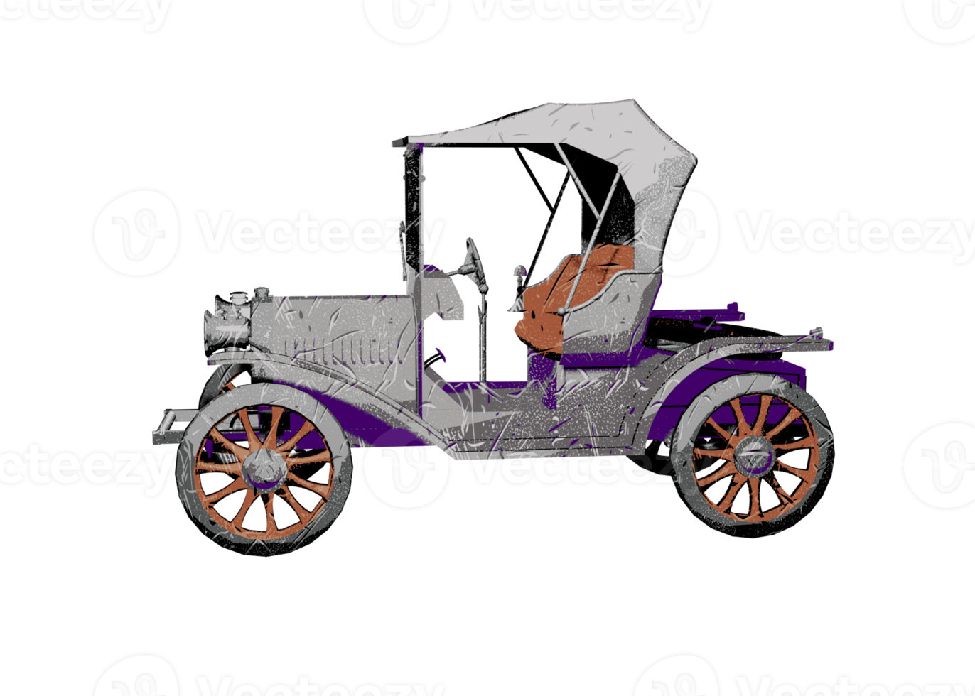 Grunge style classic car png