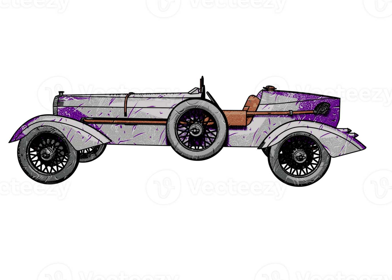 Grunge style classic car png