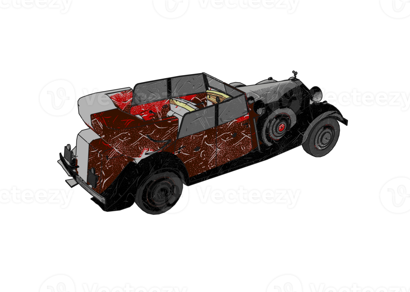 Grunge style classic car png