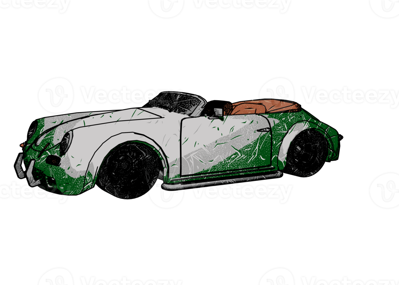 Grunge style classic car png