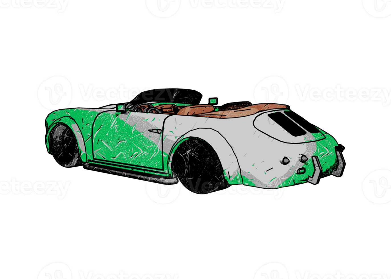 Grunge style classic car png