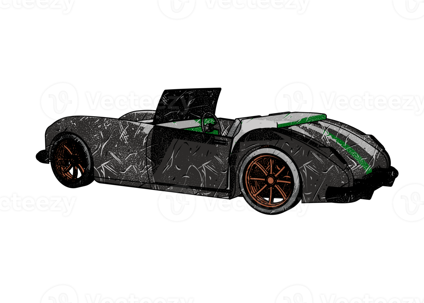 Grunge style classic car png