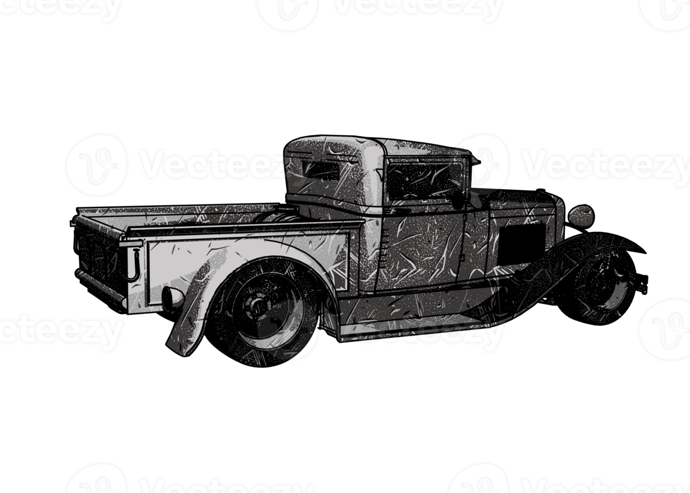 Grunge style classic car png