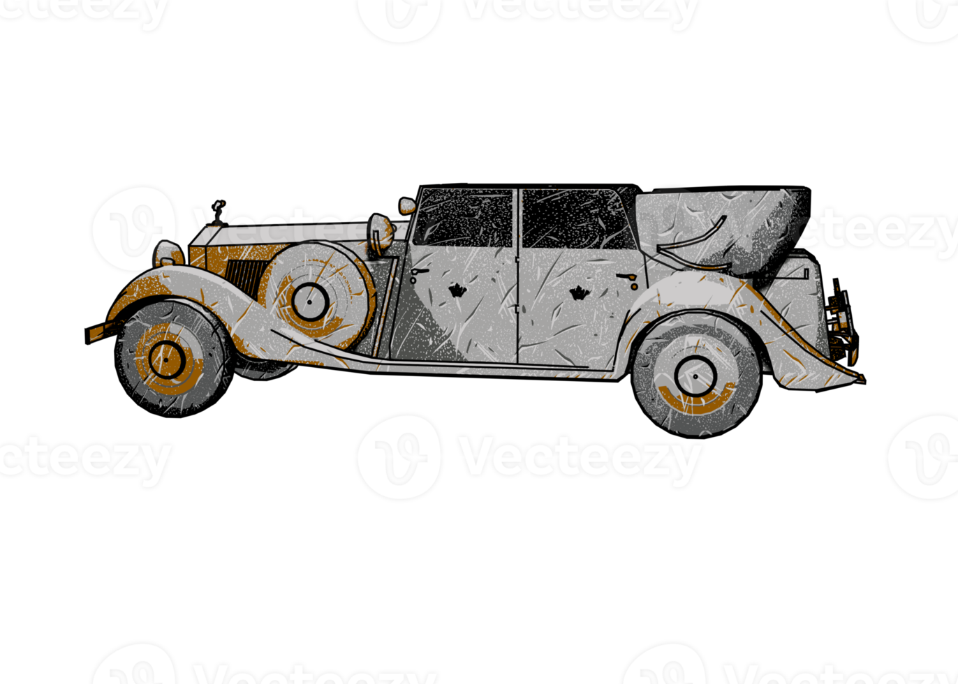 Grunge style classic car png