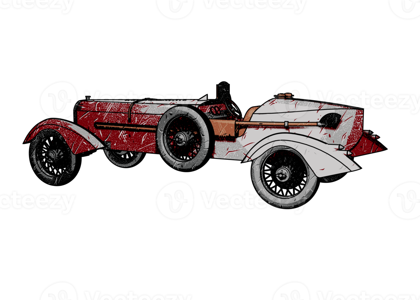 Grunge style classic car png