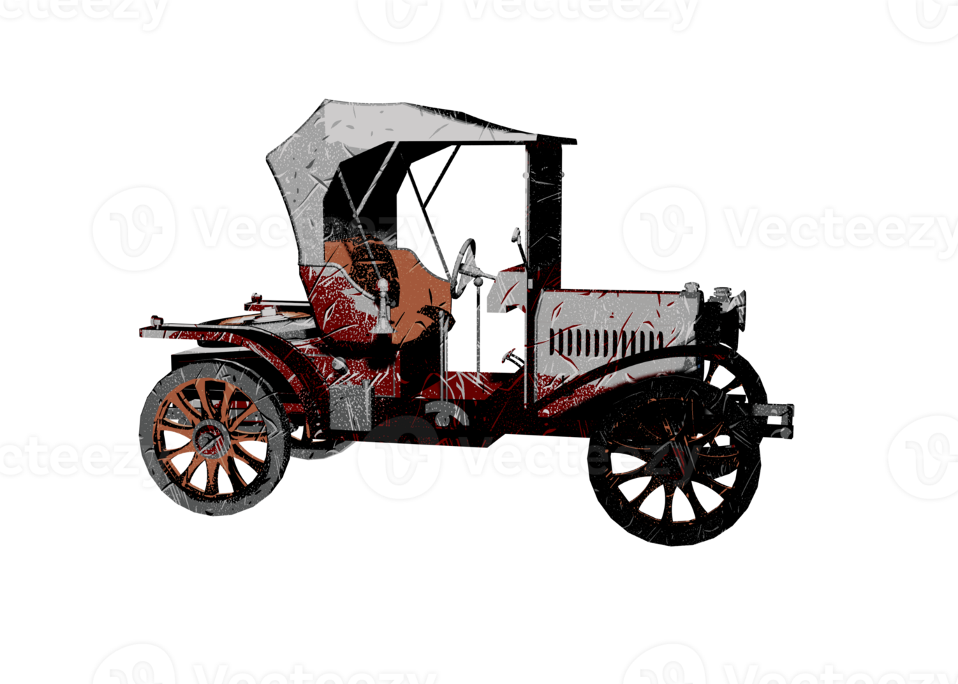 Grunge style classic car png