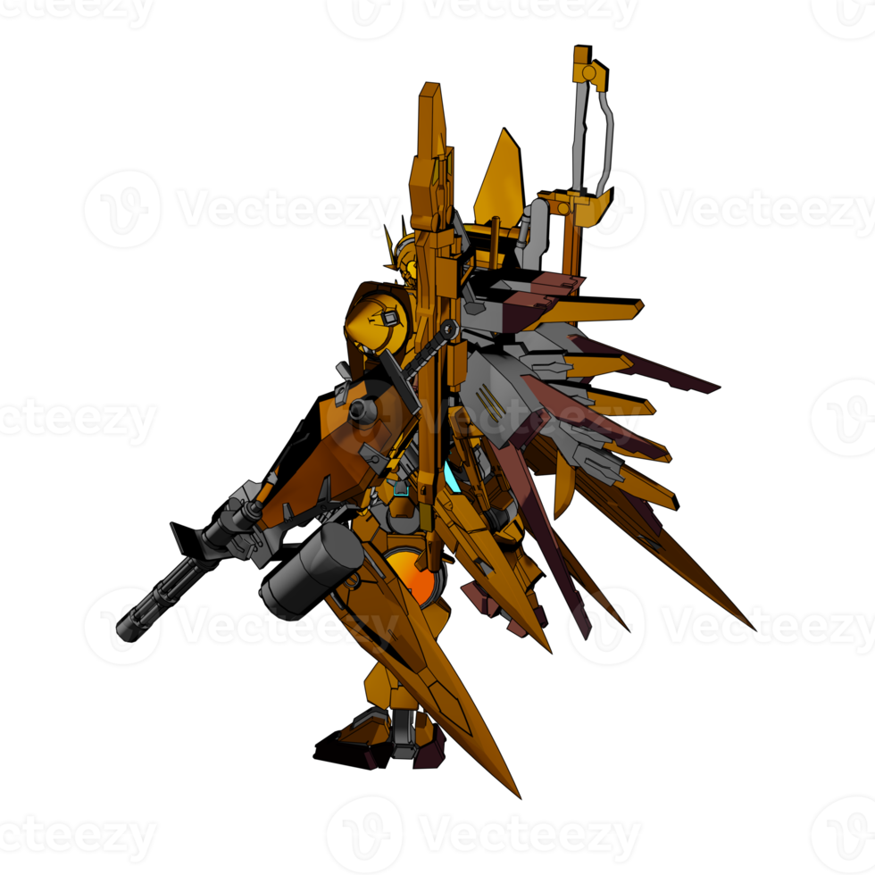 Mecha with defensive combat style png