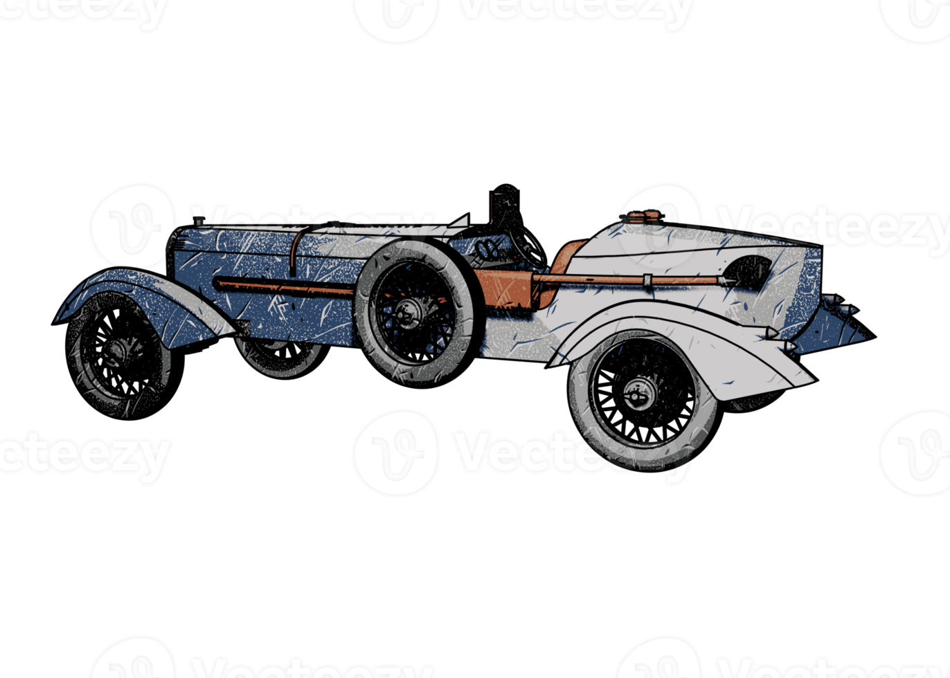 Grunge style classic car png