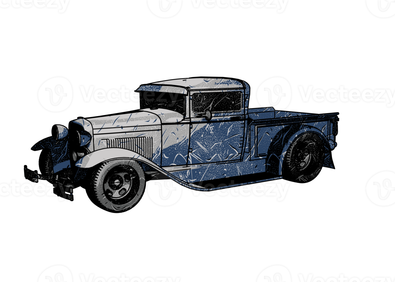 Grunge style classic car png