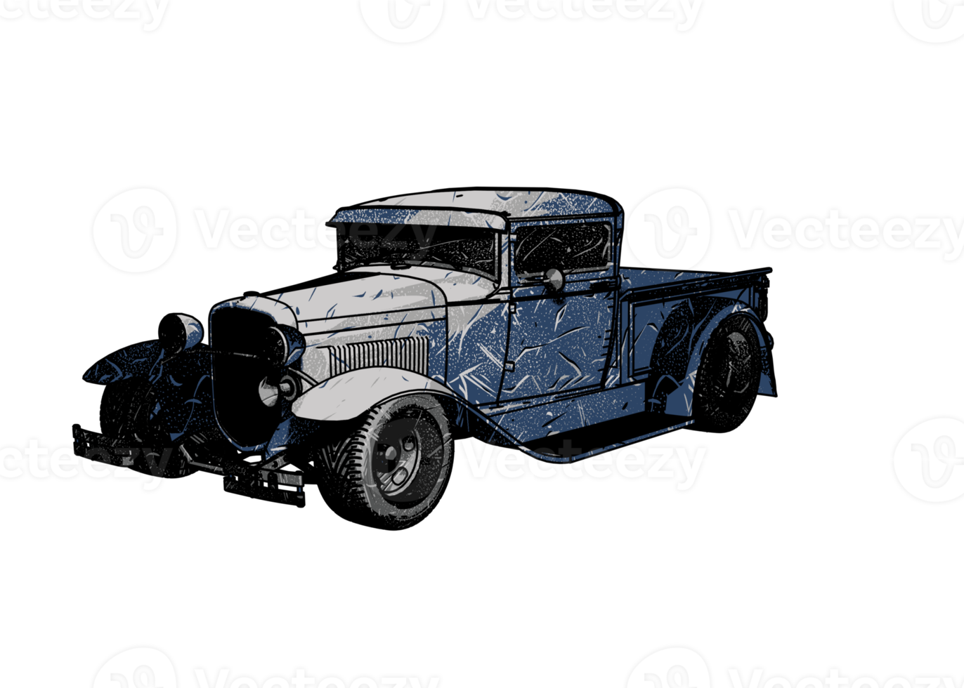 Grunge style classic car png