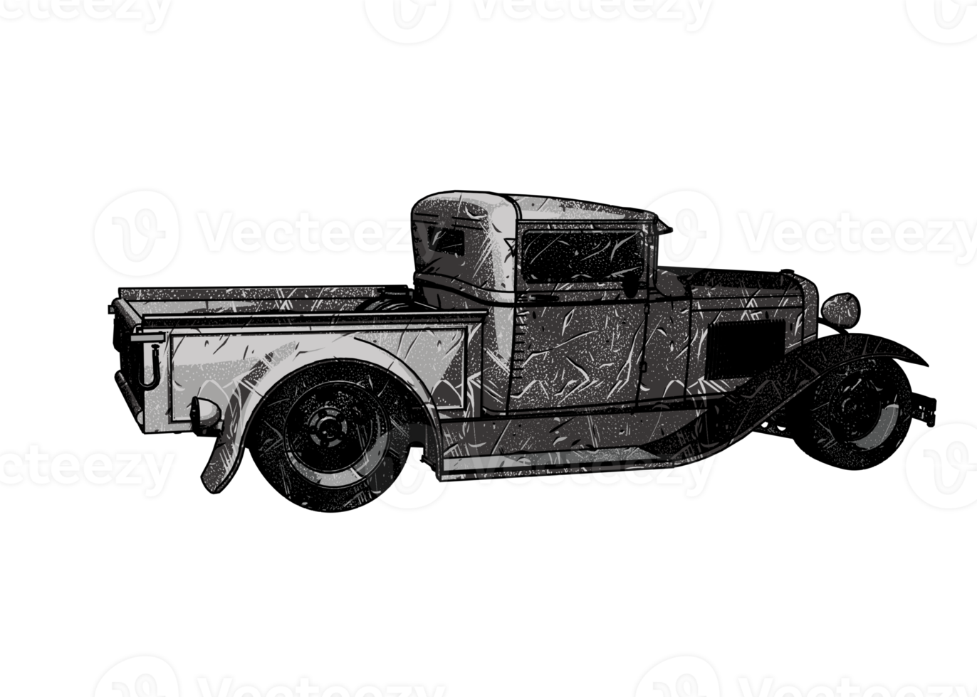 Grunge style classic car png