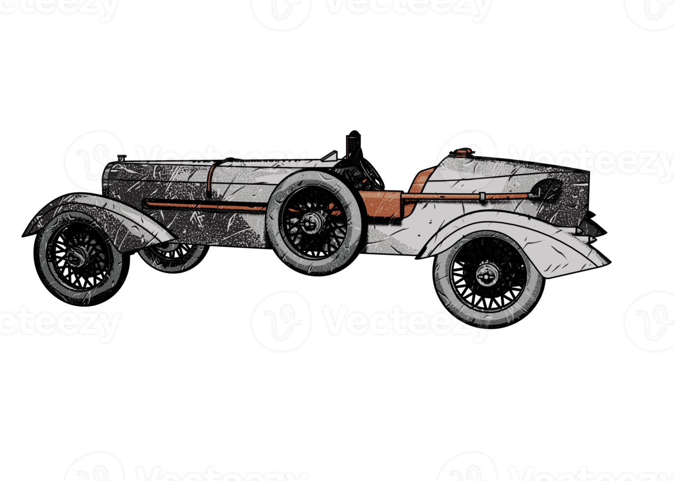 Grunge style classic car png