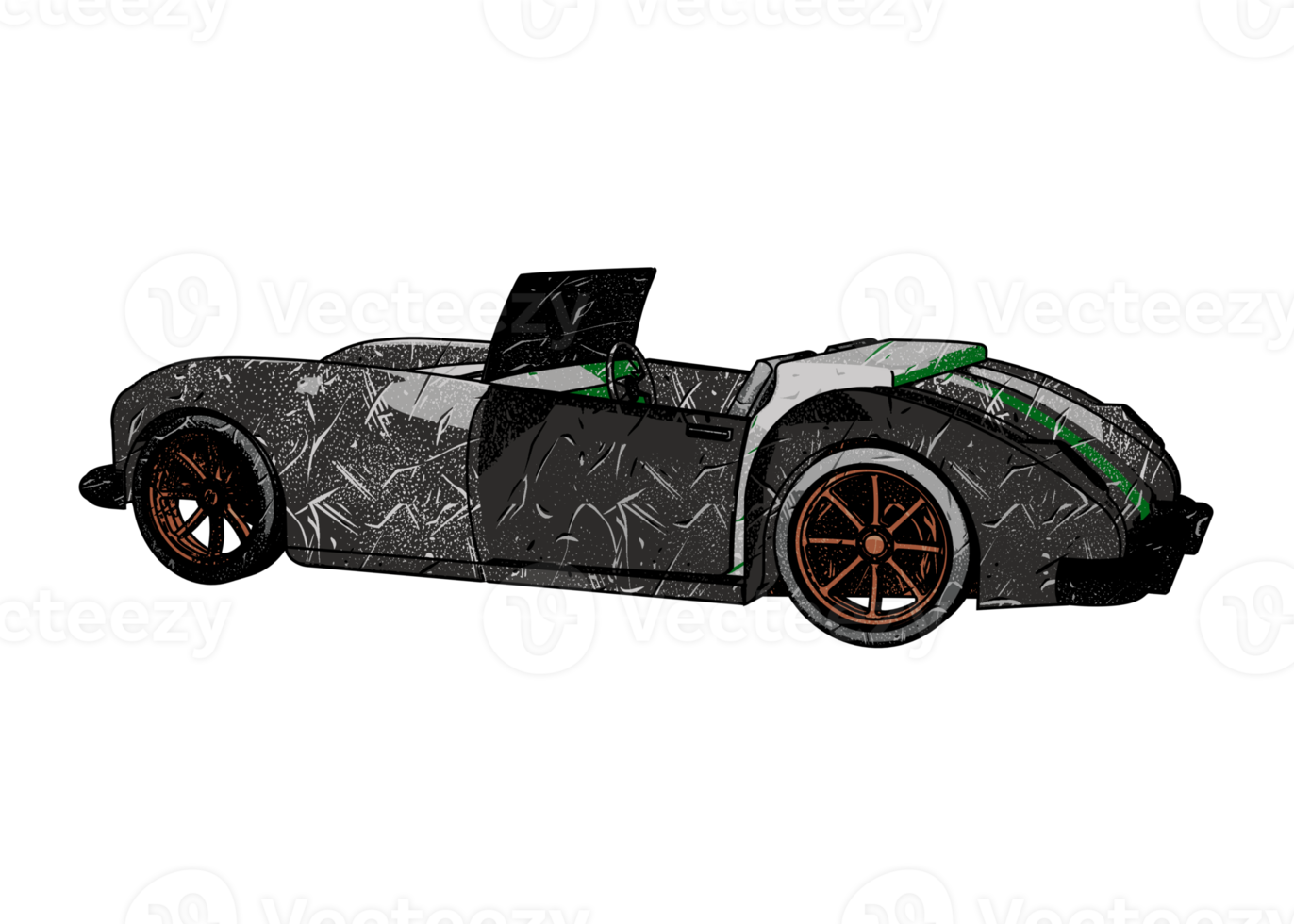 Grunge style classic car png