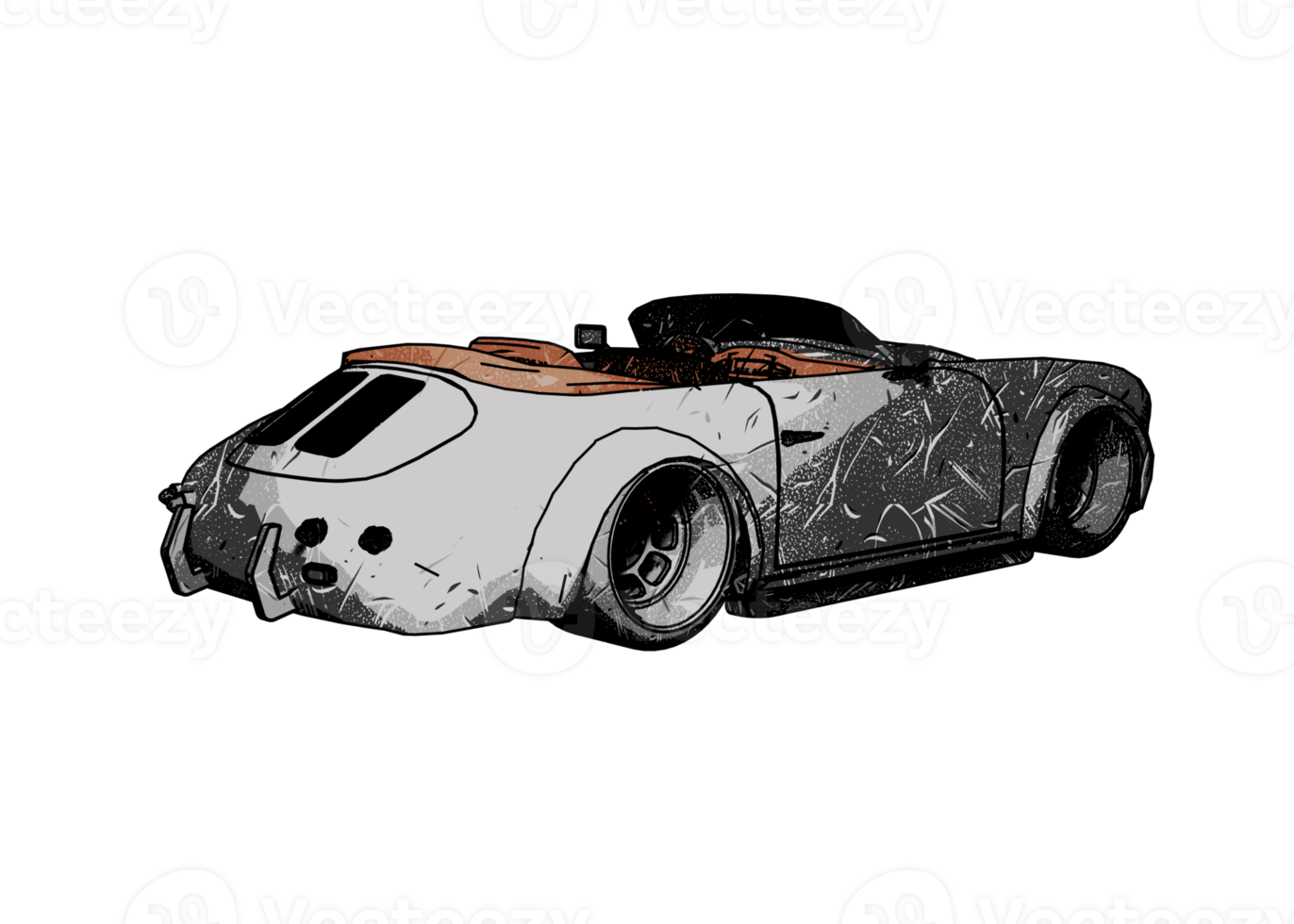 Grunge style classic car png