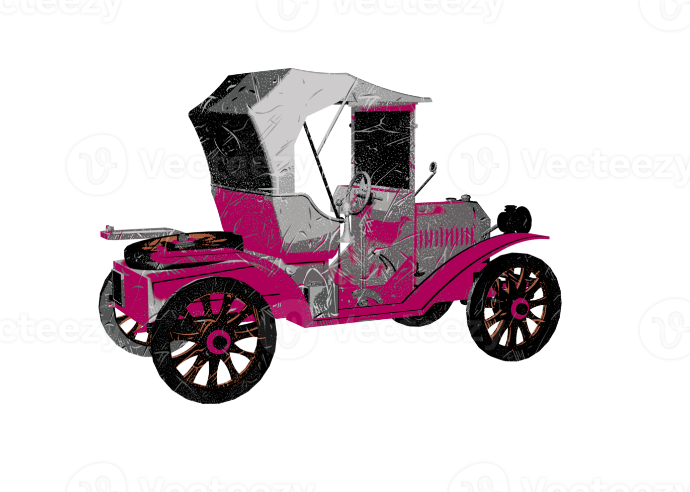 Grunge style classic car png