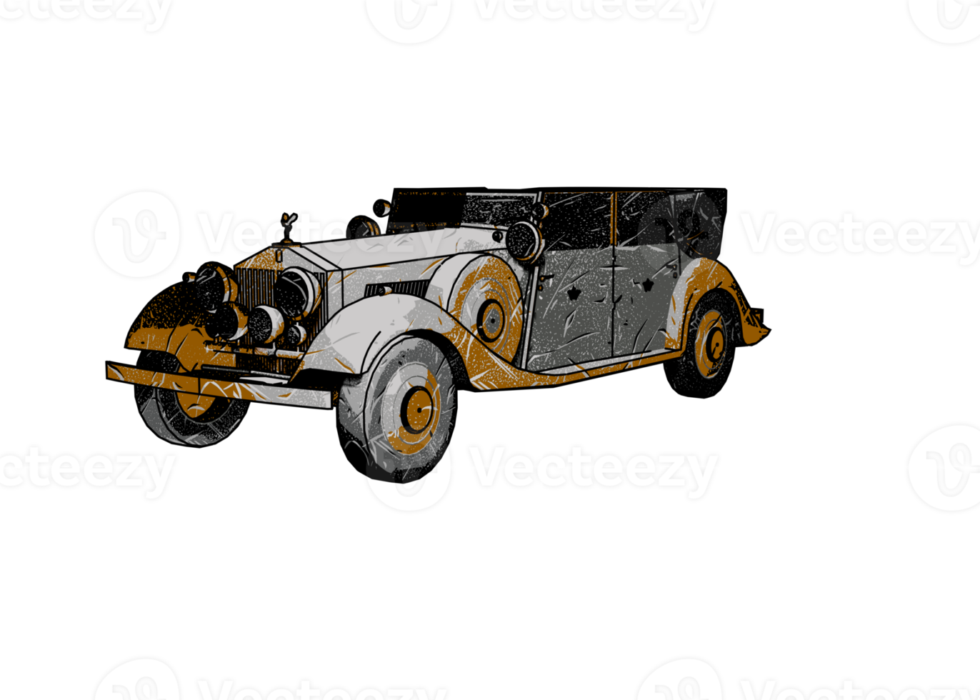 Grunge style classic car png