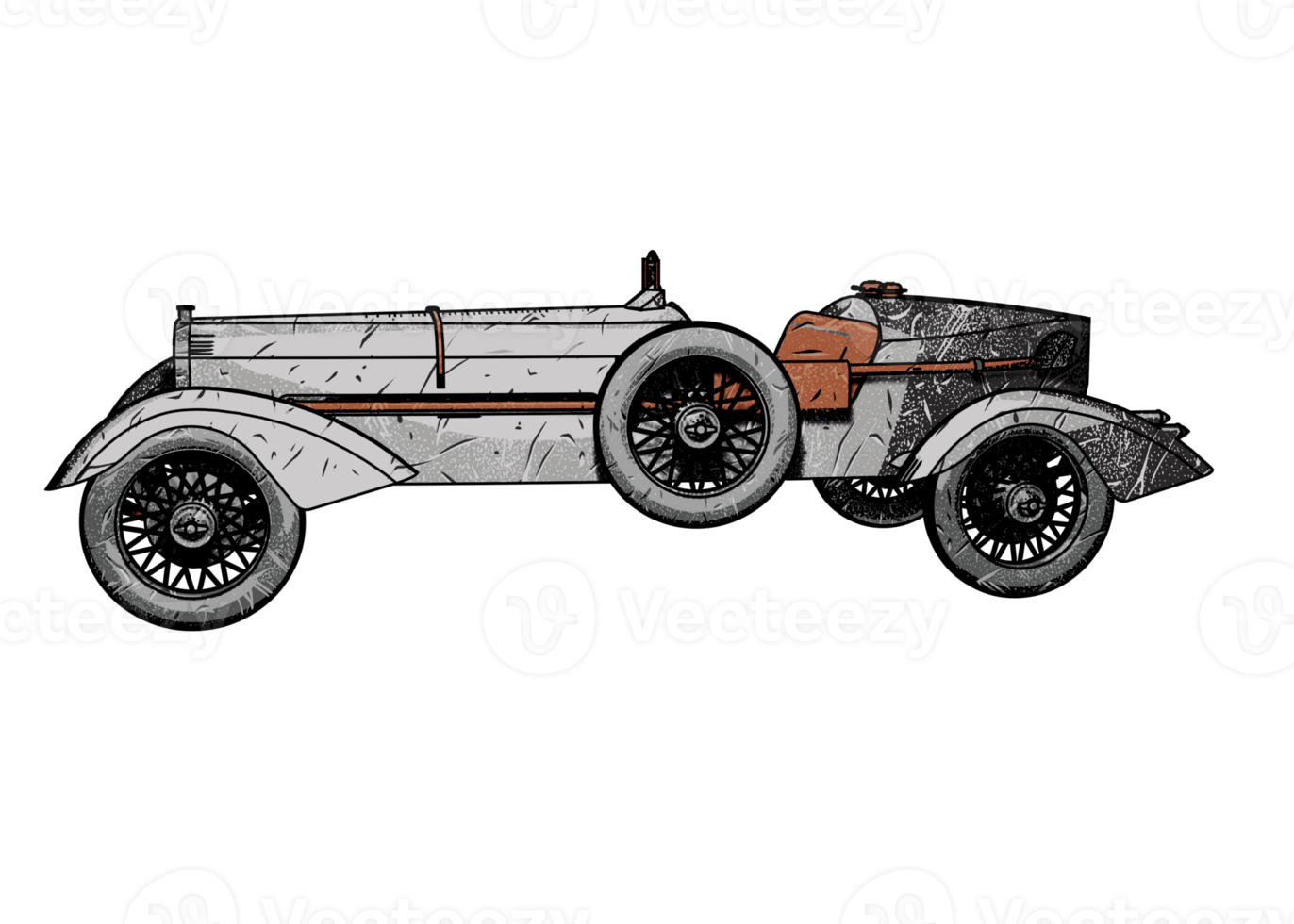 Grunge style classic car png