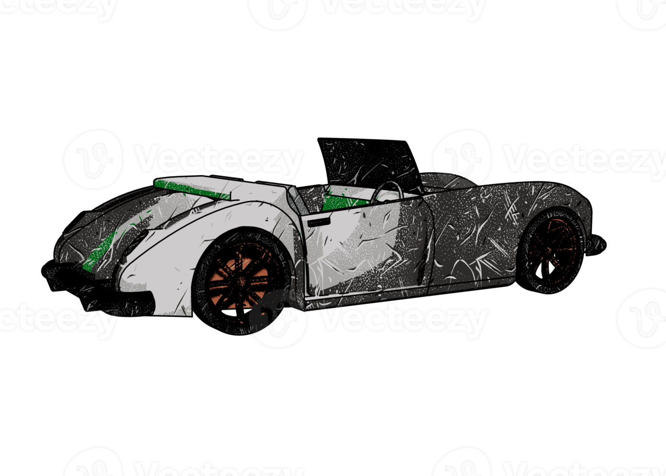 Grunge style classic car png