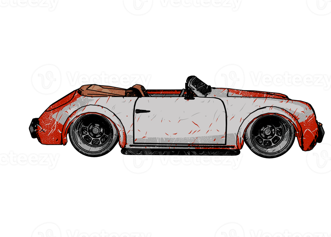 Grunge style classic car png