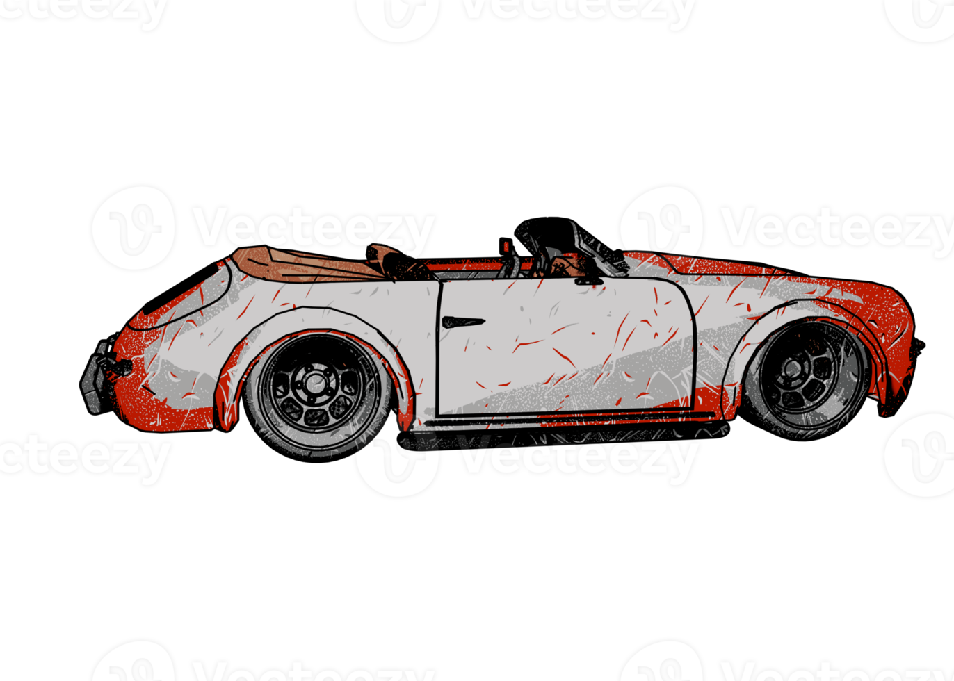 Grunge style classic car png