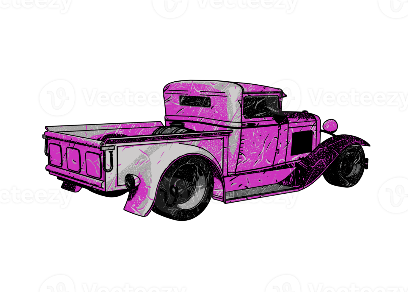 Grunge style classic car png