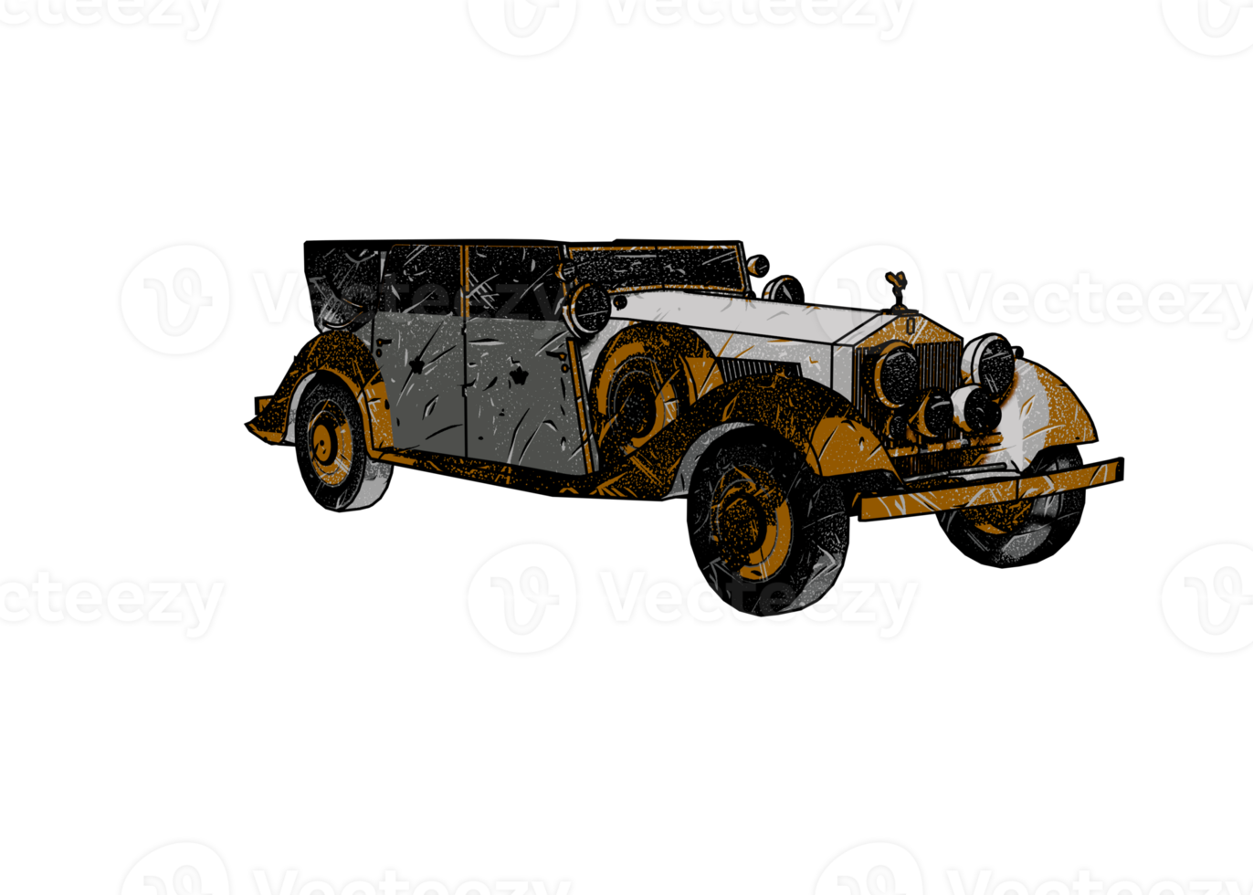 Grunge style classic car png