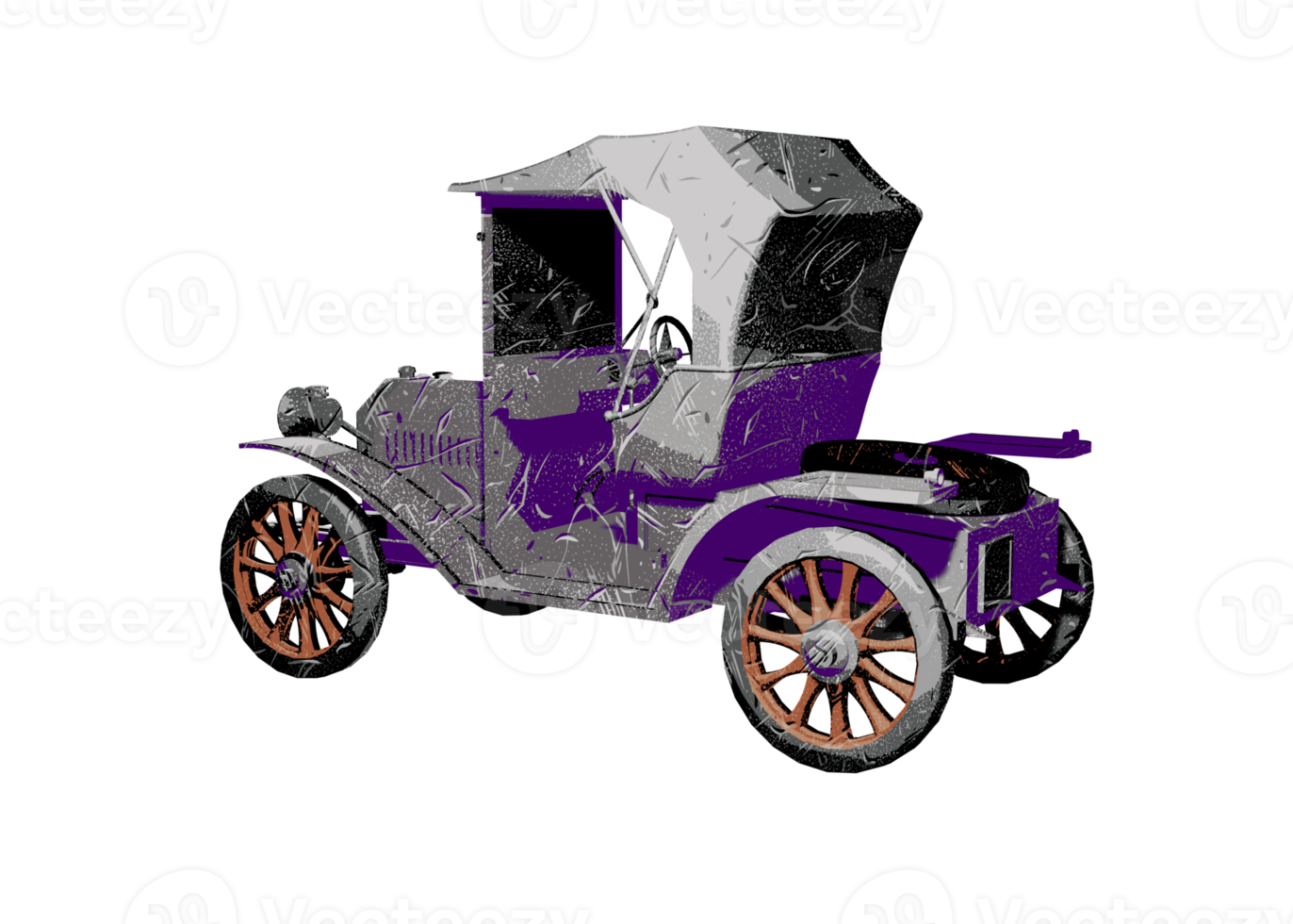 Grunge style classic car png