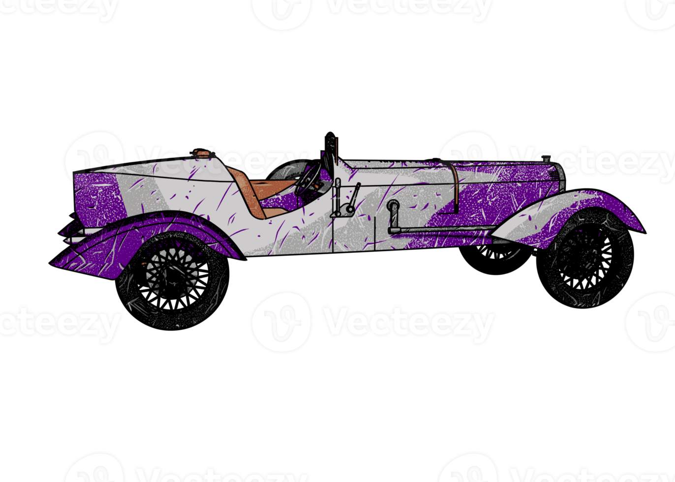 Grunge style classic car png