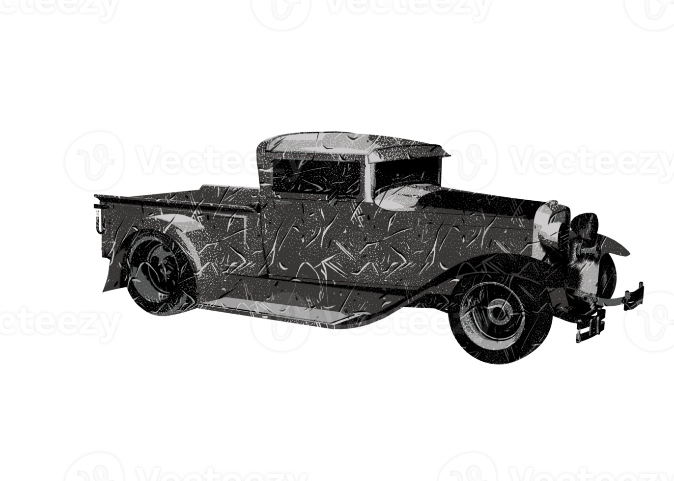 Grunge style classic car png
