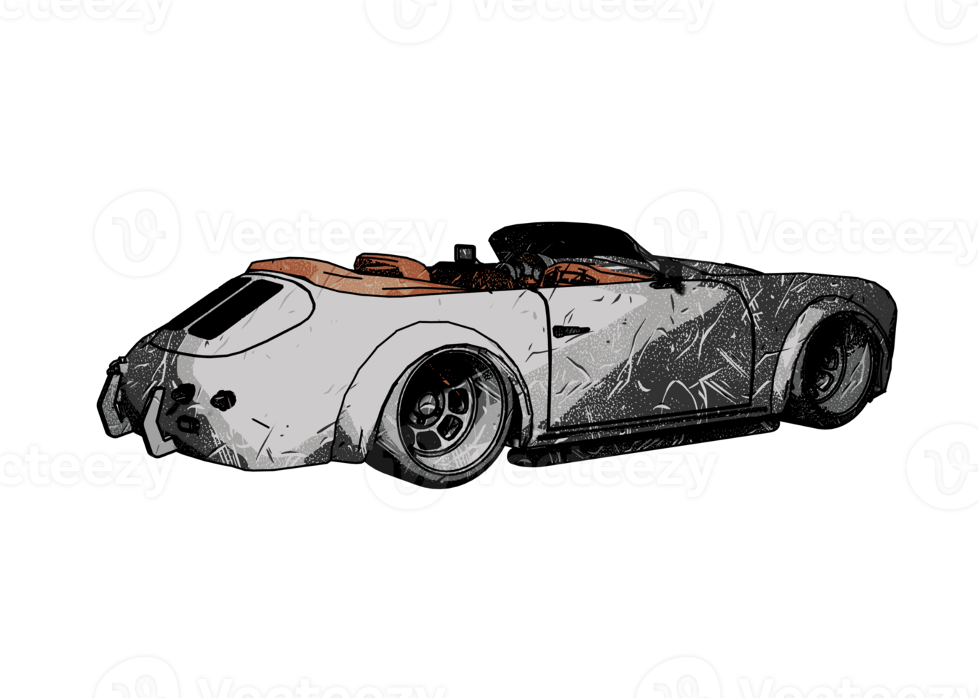 Grunge style classic car png