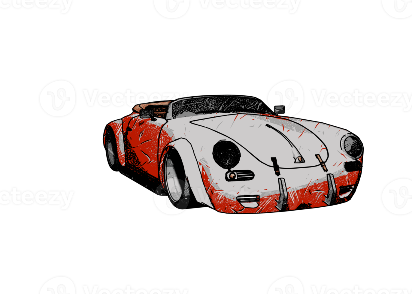 Grunge style classic car png