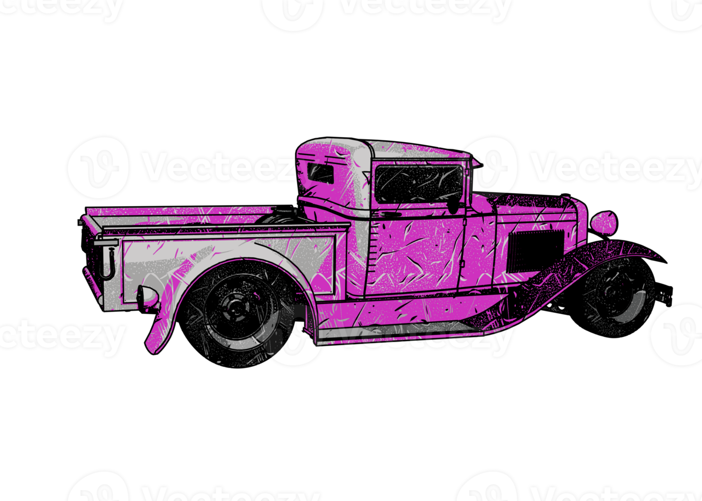 Grunge style classic car png