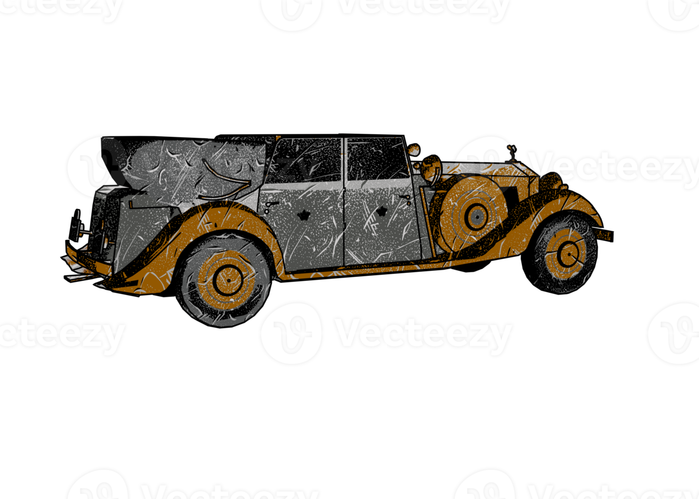 Grunge style classic car png