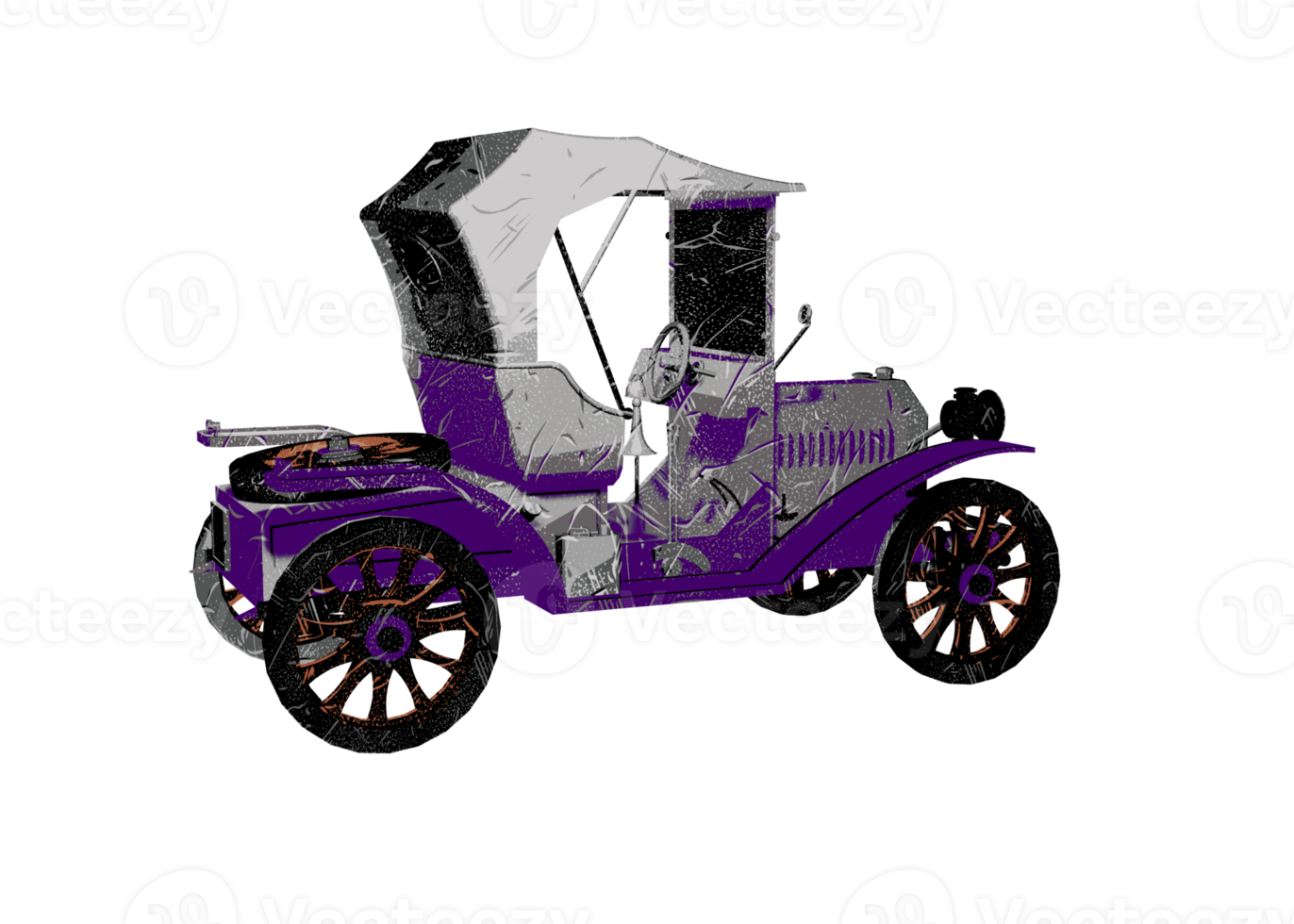 Grunge style classic car png