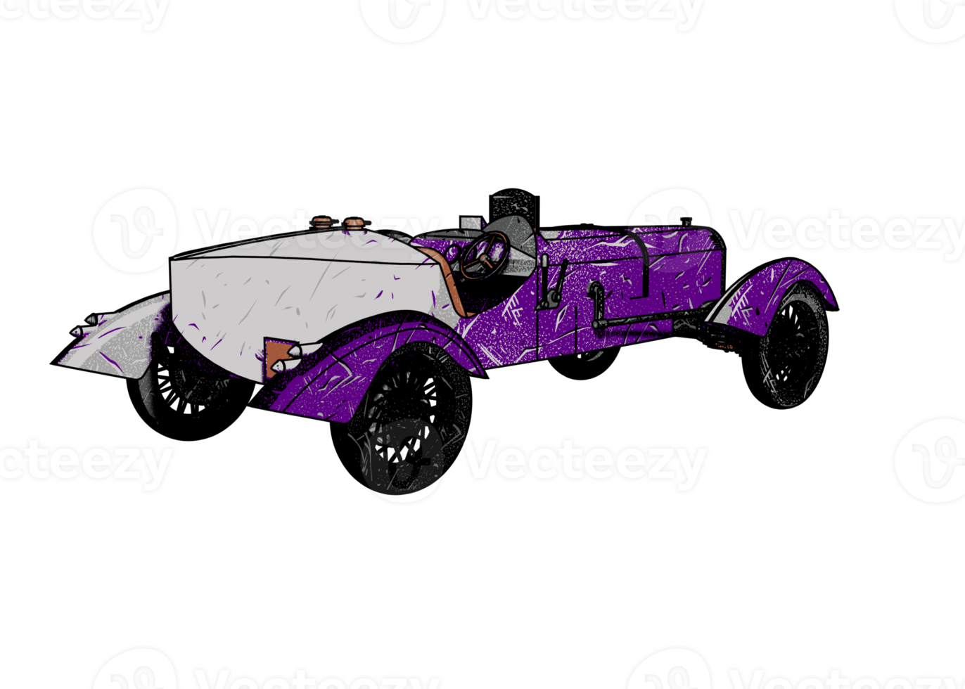 Grunge style classic car png