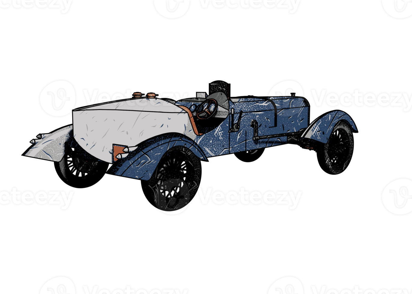 Grunge style classic car png