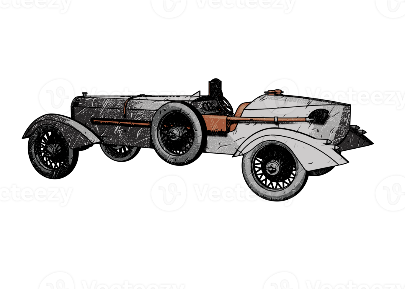 Grunge style classic car png