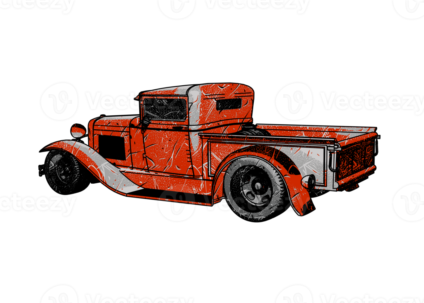 Grunge style classic car png