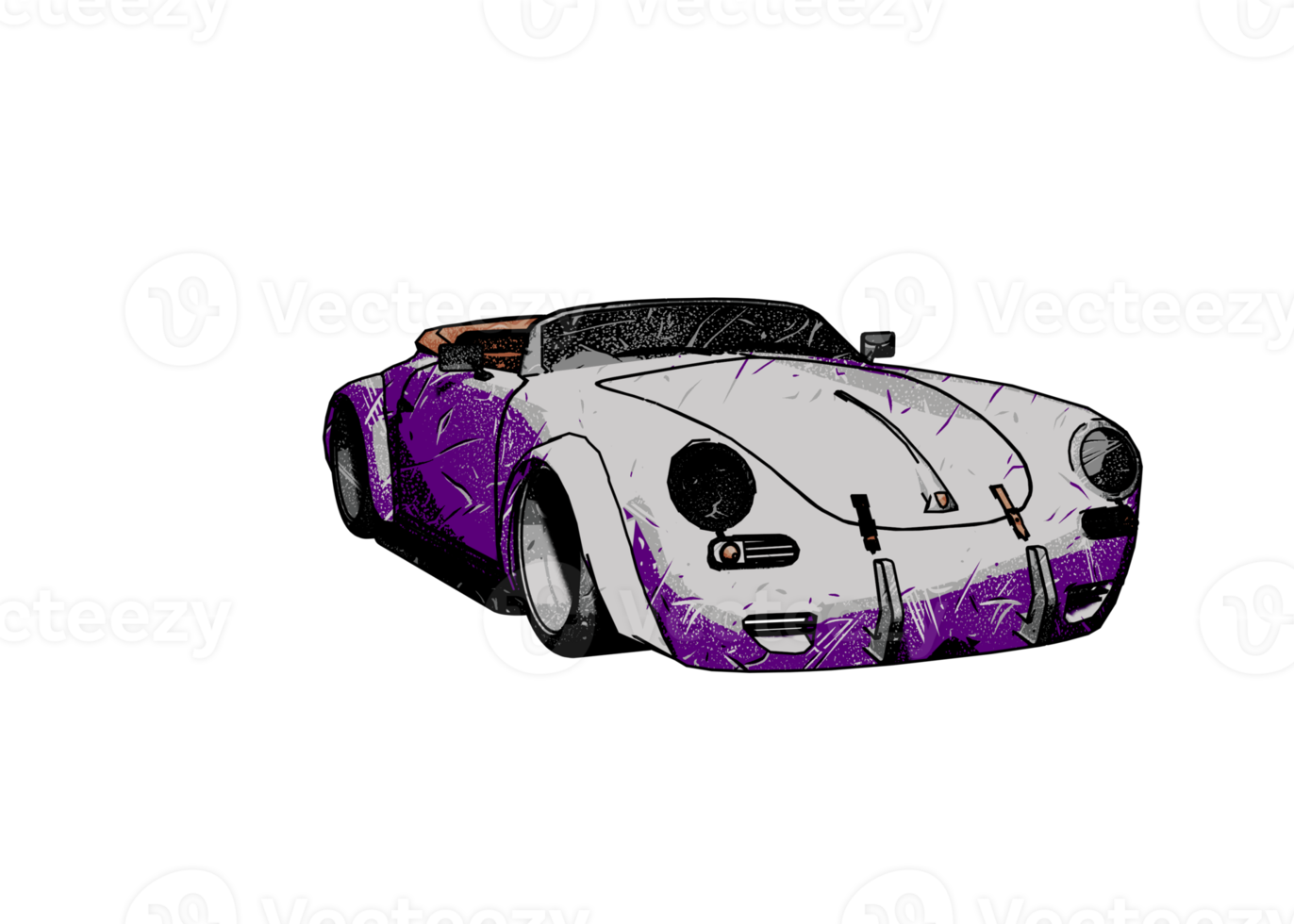 Grunge style classic car png