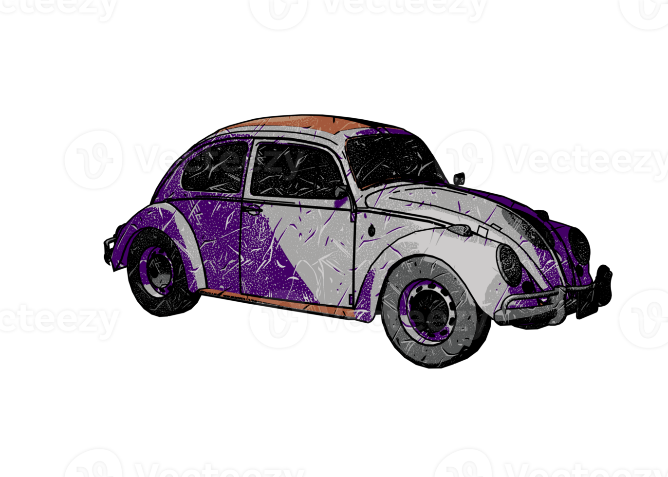 Grunge style classic car png